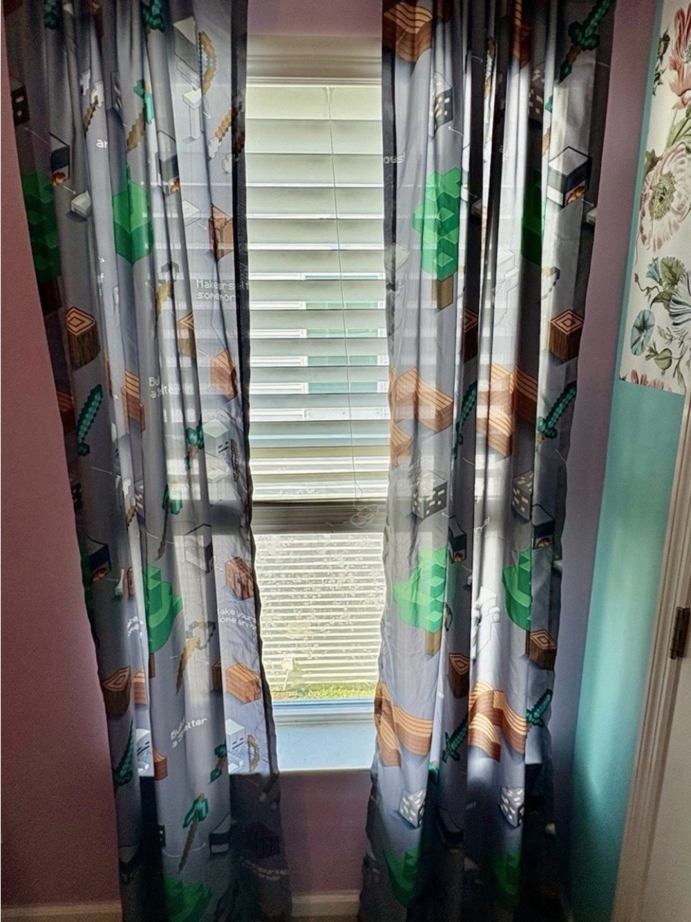 Minecraft curtain panels.